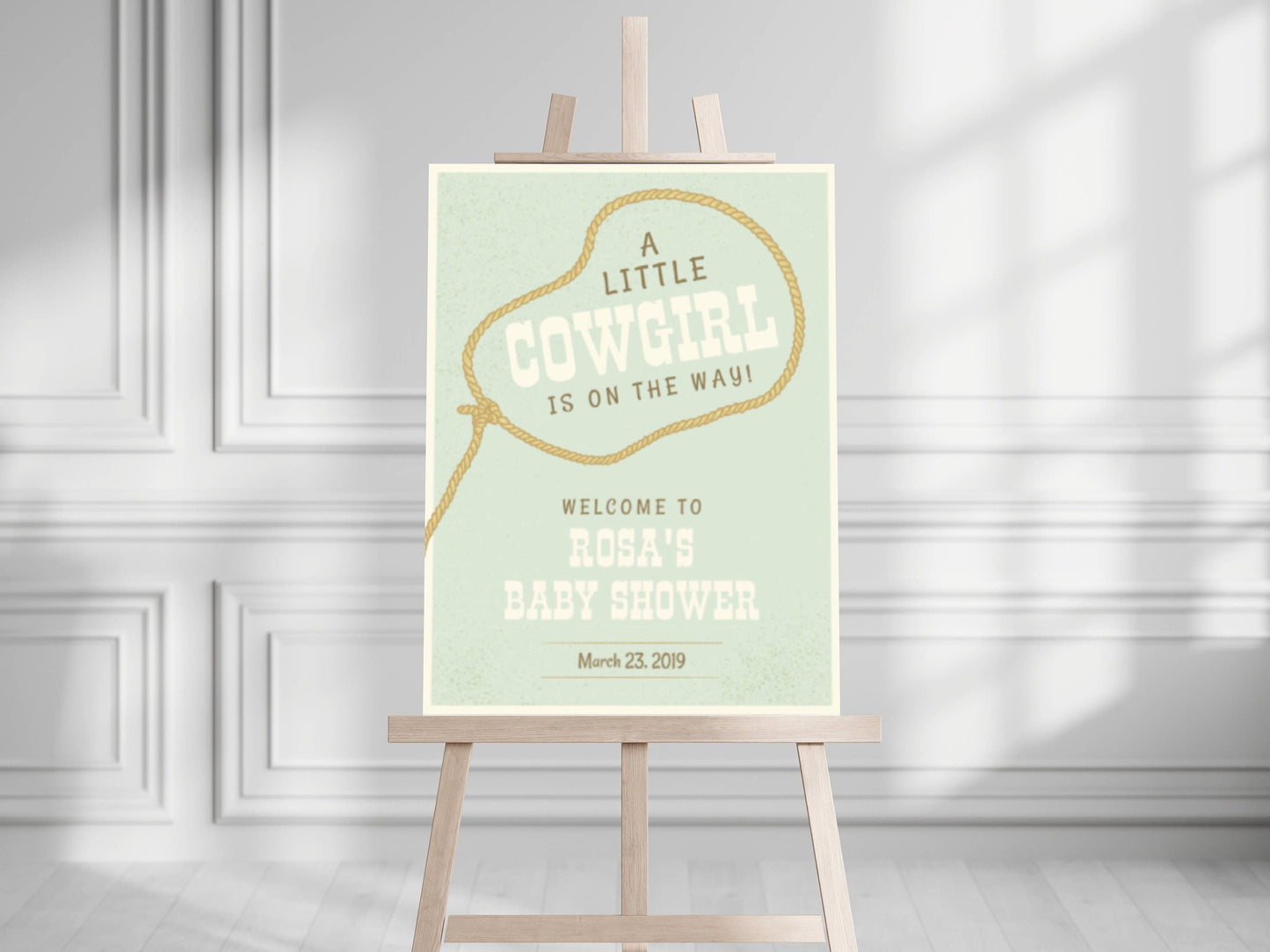 Cowgirl Baby Shower Welcome Sign, Western Baby Shower Welcome, Printed Baby Girl Western Cowboy Foam Board