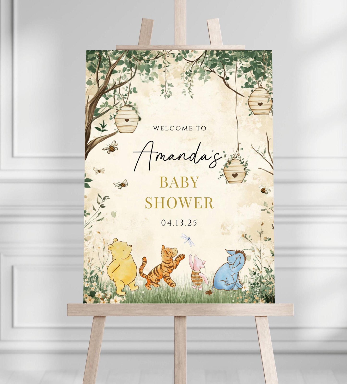 Winnie The Pooh Baby Shower Welcome Sign, Pooh Baby Shower Welcome
