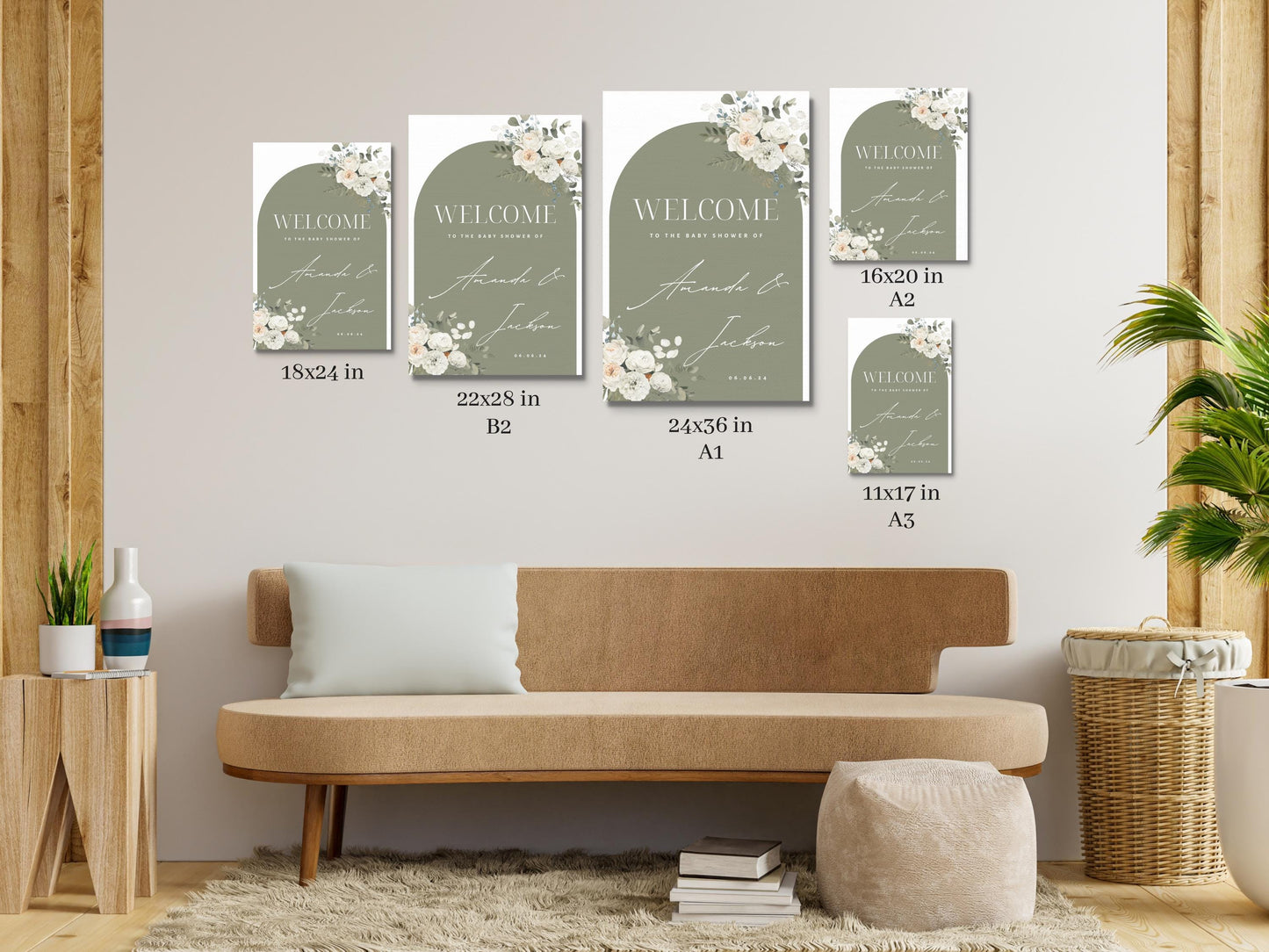 Baby Shower Welcome Sign, Gender Neutral Baby Shower Welcome Board, Custom Printed Gender Neutral Party Foam Board