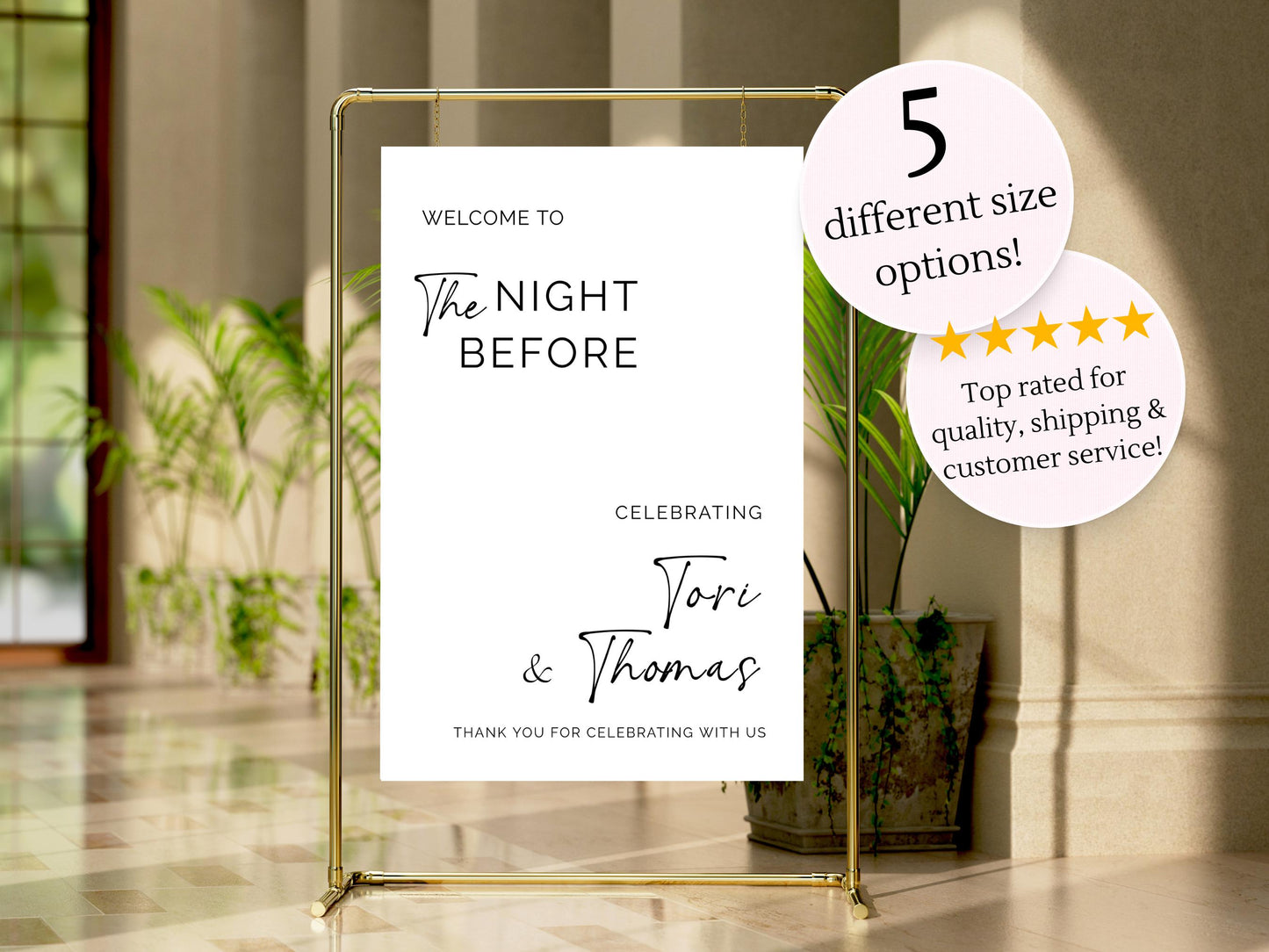 The Night Before Wedding Sign, Printed Foam Wedding Welcome Sign, Welcome Wedding Foam Board, Wedding Decor