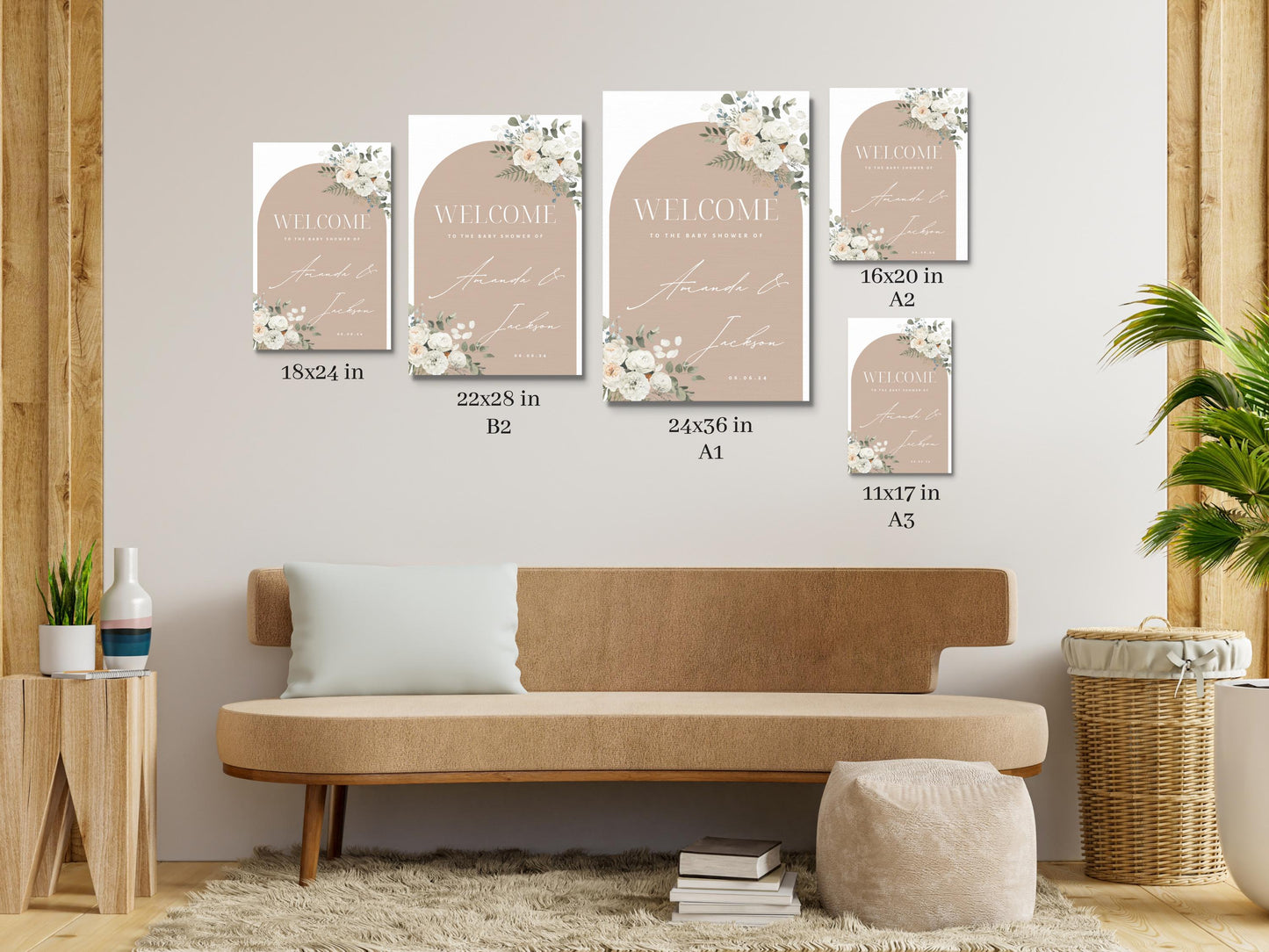 Baby Shower Welcome Sign, Gender Neutral Baby Shower Welcome Board, Printed Gender Neutral Party Foam Board