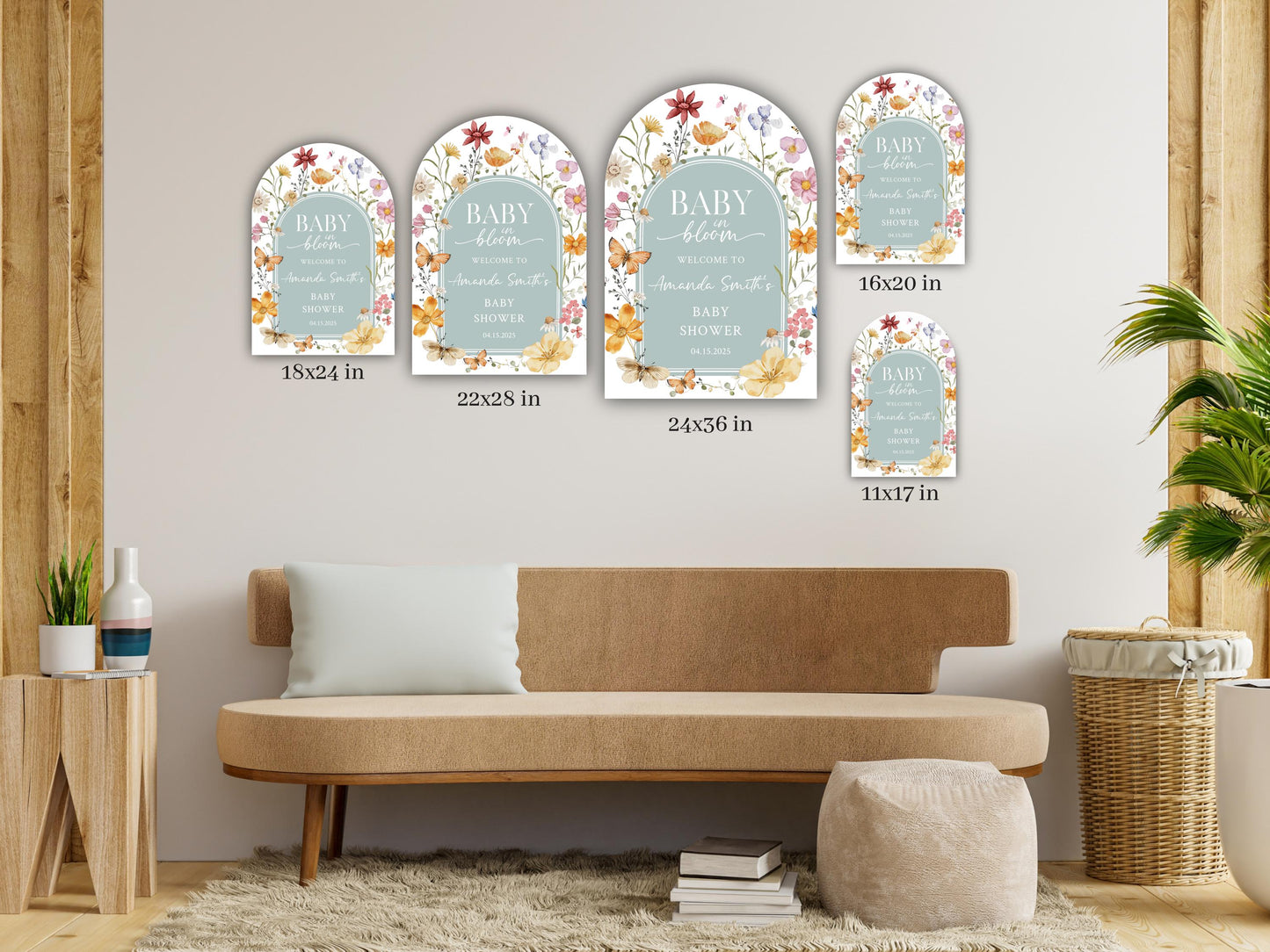 Arch Baby in Bloom Floral Baby Shower Welcome Sign
