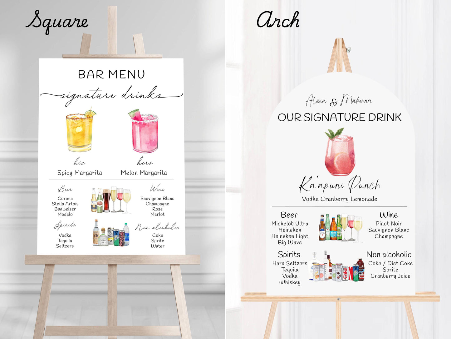Bar Menu Minimalist Foam Board