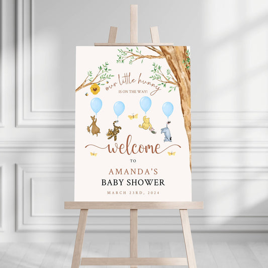 Winnie The Pooh Baby Shower Welcome Sign, Pooh Baby Shower Welcome