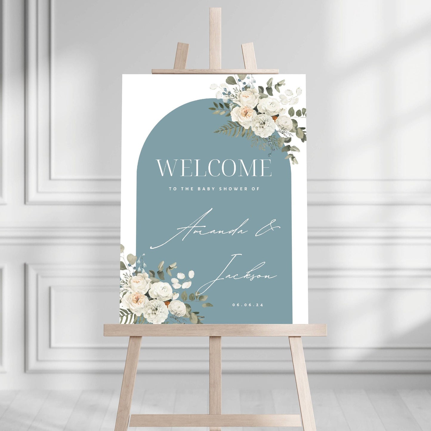 Baby Shower Welcome Sign, Baby Boy Baby Shower Welcome Board, Printed Baby Boy Party Foam Board