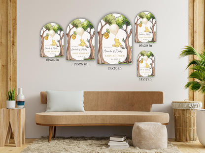 Printed Arch Winnie The Pooh Baby Shower Welcome Sign, Pooh Baby Shower Welcome, Printed Gender Neutral Winnie The Pooh Foam Board Welcome