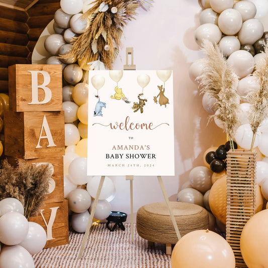 Winnie The Pooh Baby Shower Welcome Sign