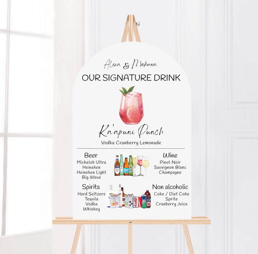 Bar Menu Minimalist Foam Board