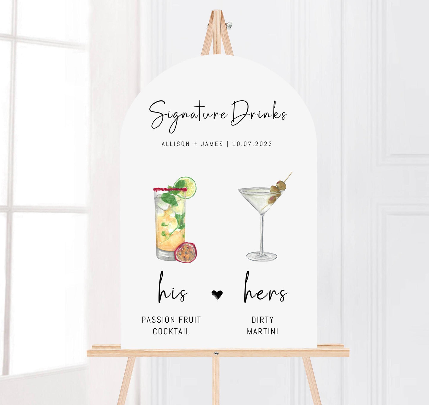 Printed Bar Menu Minimalist Foam Board, Printed Bar Menu, Modern Drink Menu, Custom Bar Sign, Signature Drinks Party Sign, Wedding Bar