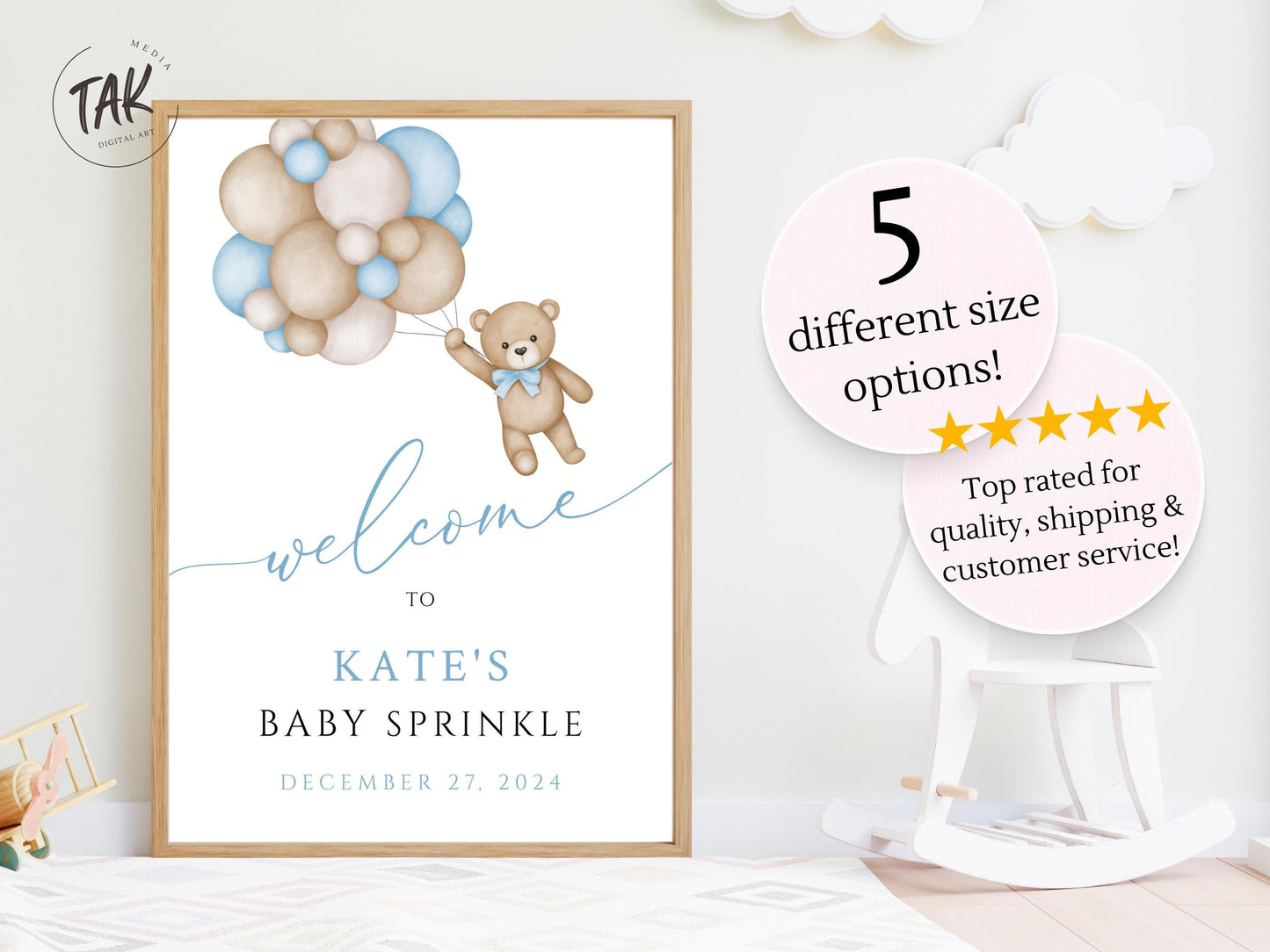 Baby Shower Baby Shower Welcome Sign, We Can Bearly Wait Baby Foam Welcome Sign
