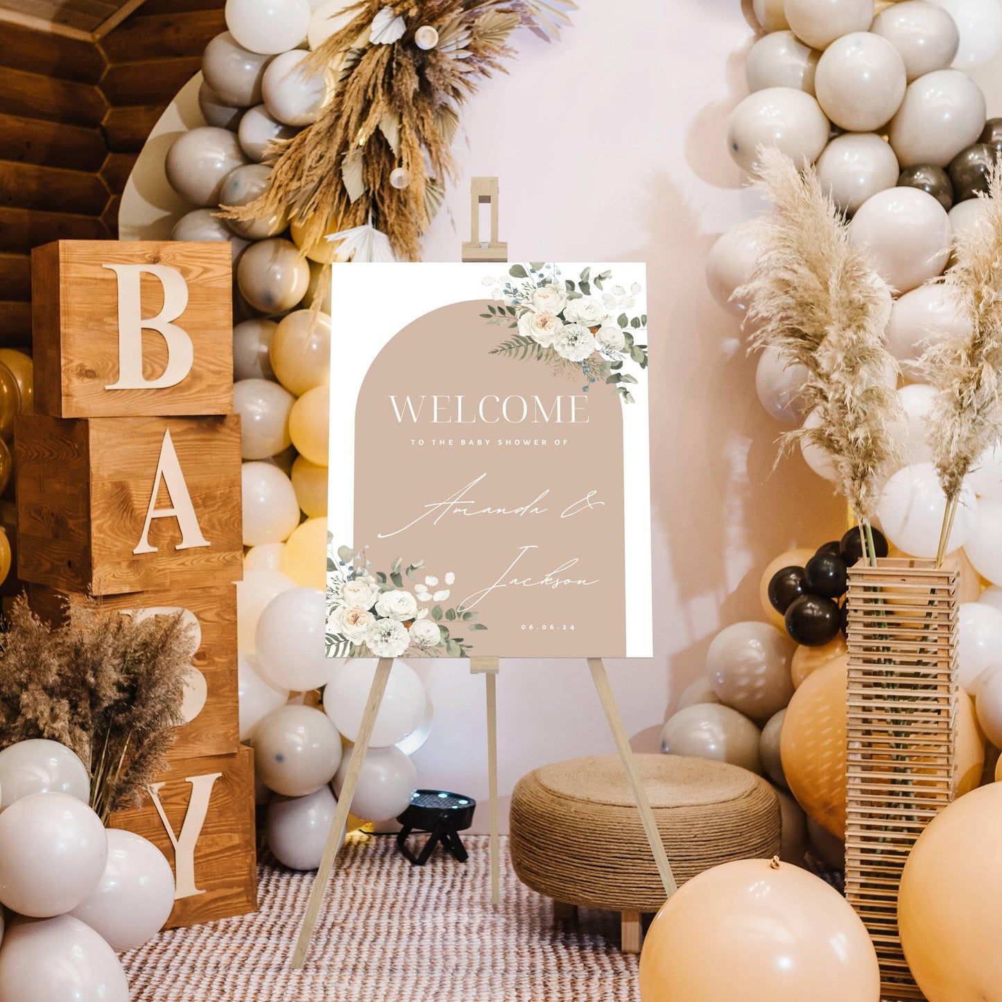 Baby Shower Welcome Sign, Gender Neutral Baby Shower Welcome Board, Printed Gender Neutral Party Foam Board