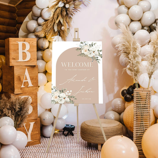 Baby Shower Welcome Sign, Gender Neutral Baby Shower Welcome Board, Printed Gender Neutral Party Foam Board