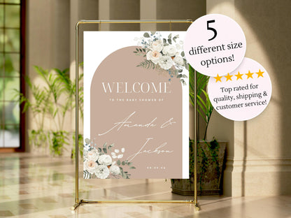 Baby Shower Welcome Sign, Gender Neutral Baby Shower Welcome Board, Printed Gender Neutral Party Foam Board