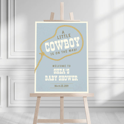 Printed Cowboy Baby Shower Welcome Sign, Western Baby Shower Welcome, Printed Baby Boy Western Cowboy Foam Board Welcome Sign, Baby Shower