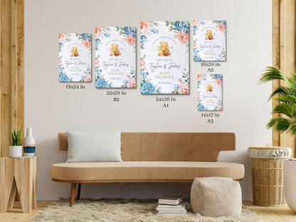 Winnie The Pooh Baby Shower Welcome Sign, Pooh Baby Shower Welcome, Printed Gender Neutral Winnie The Pooh Foam