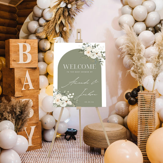 Baby Shower Welcome Sign, Gender Neutral Baby Shower Welcome Board, Custom Printed Gender Neutral Party Foam Board