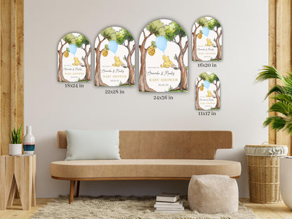Printed Arch Winnie The Pooh Baby Shower Welcome Sign, Pooh Baby Shower Welcome, Printed Baby Boy Winnie The Pooh Foam Board Welcome Sign