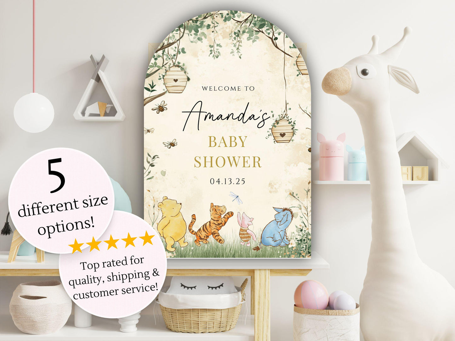 Arch Winnie The Pooh Baby Shower Welcome Sign