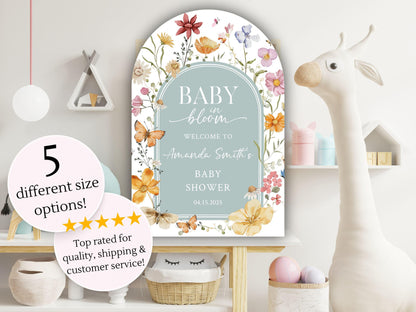 Arch Baby in Bloom Floral Baby Shower Welcome Sign