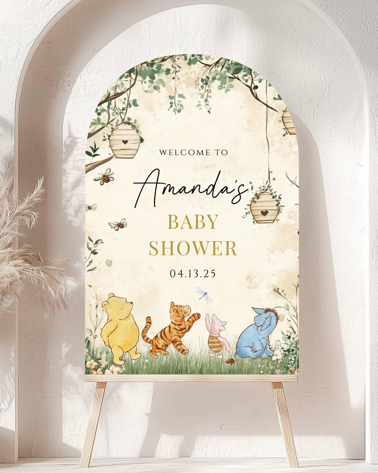 Arch Winnie The Pooh Baby Shower Welcome Sign