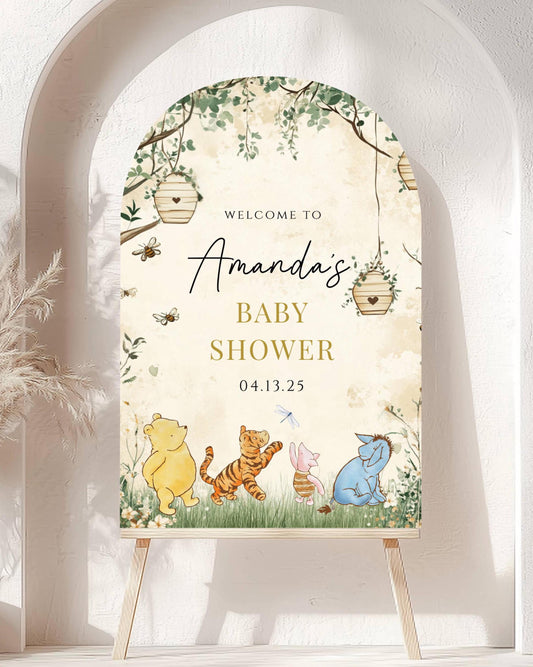 Arch Winnie The Pooh Baby Shower Welcome Sign