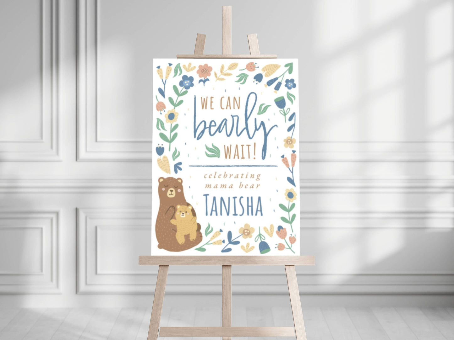 Baby Shower Gender Neutral Welcome Sign, Floral Gender Neutral Baby Shower Welcome