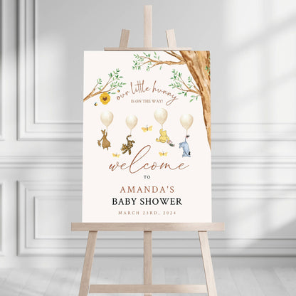 Winnie The Pooh Baby Shower Welcome Sign, Pooh Baby Shower Welcome, Printed Gender Neutral Winnie The Pooh Foam Board
