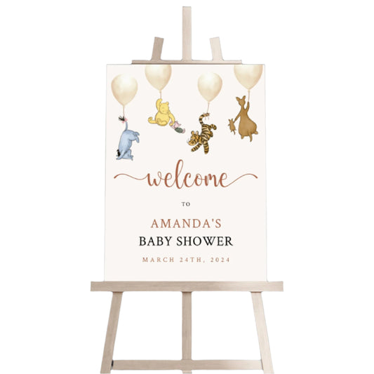 Winnie The Pooh Baby Shower Welcome Sign
