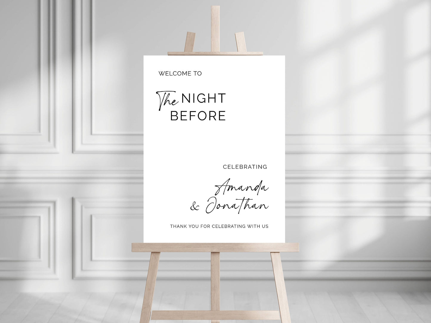 The Night Before Wedding Sign, Printed Foam Wedding Welcome Sign, Welcome Wedding Foam Board, Wedding Decor