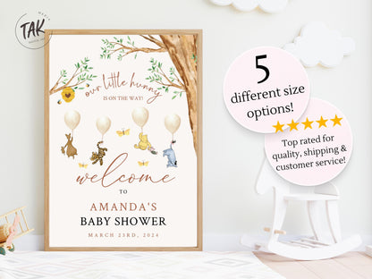 Winnie The Pooh Baby Shower Welcome Sign, Pooh Baby Shower Welcome, Printed Gender Neutral Winnie The Pooh Foam Board
