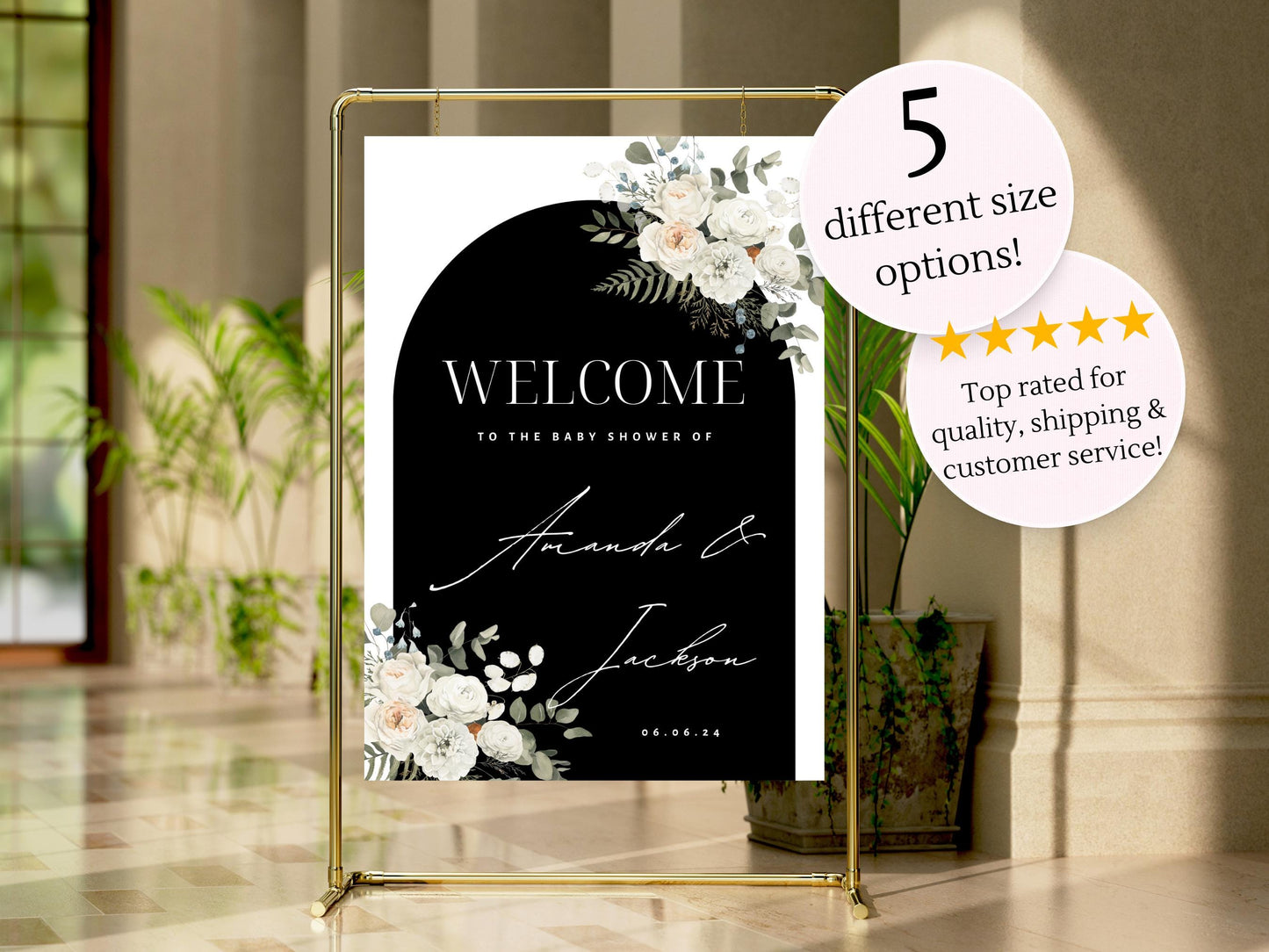 Baby Shower Welcome Sign, Gender Neutral Baby Shower Welcome Board, Printed Gender Neutral Party Foam Board