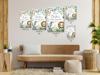 Printed Woodland Animals Baby Shower Welcome Sign, Baby Animals Shower Welcome, Printed Gender Neutral Custom Foam Board Party Welcome Sign