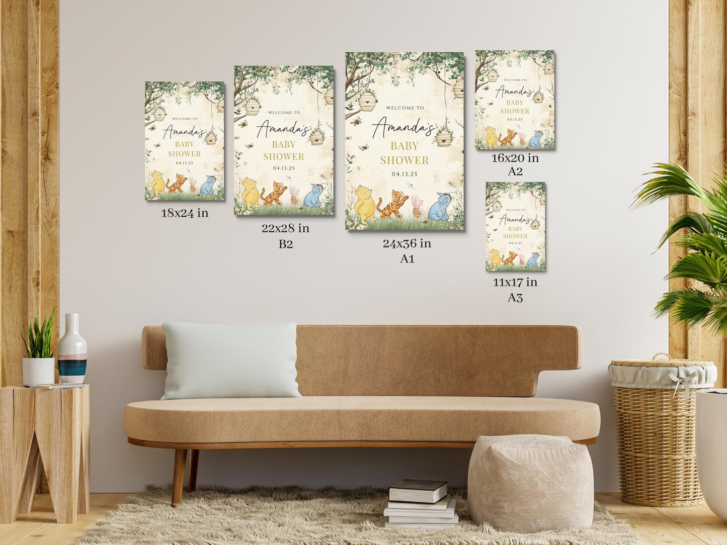 Winnie The Pooh Baby Shower Welcome Sign, Pooh Baby Shower Welcome
